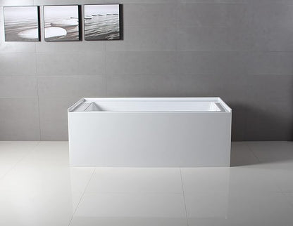 Kingston Brass Aqua Eden VTAP603622R 60-Inch Acrylic Alcove Tub with Right Hand Drain, White