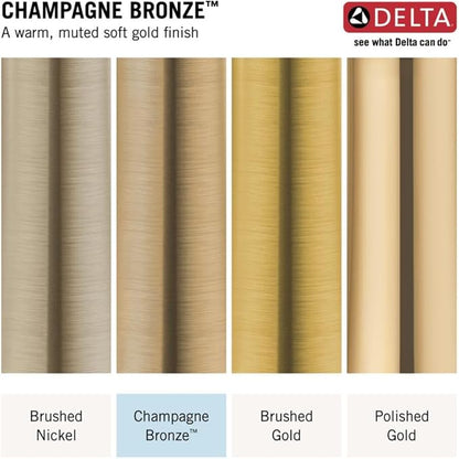 Delta Albion Brushed Gold Bathroom Faucet 1 Hole, Single Hole Bathroom Sink Faucet for Vanity, Metal Push-Pop Drain Assembly, Champagne Bronze 15855LF-CZ
