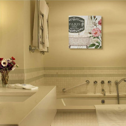 Stupell Industries 'Paris Flower Market Bath Tub'| Canvas Art | Stupell Industries | 24 x 24 Inches, Easy to Hang and Sturdy, Made in USA, by Kim Allen