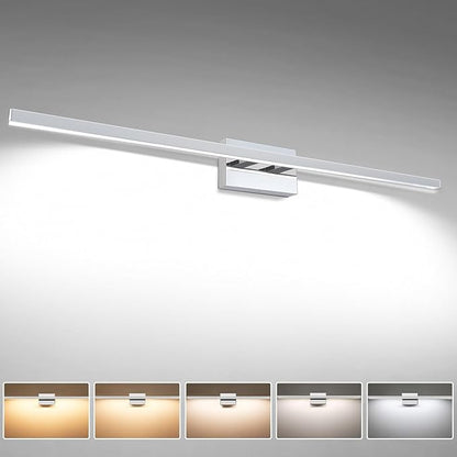 VOLISUN 48-Inch Dimmable Bathroom Vanity Light, 30W 5CCT LED Fixture Over Mirror, Chrome, ETL Certificated