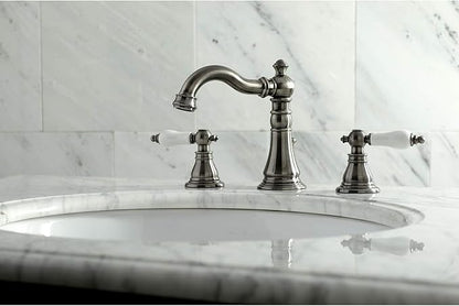 Fauceture FSC1974APL American Patriot Widespread Bathroom Faucet with Brass Pop-Up, Black Stainless