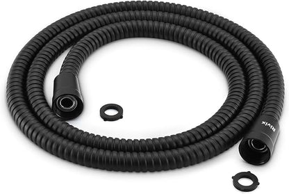 Shower Hose 59-Inch Extra Long Shower Hose-Replacement-PVC Encapsulated Stainless Steel Core,Rust-Resistant &No Teflon Tape Needed,Flexible&Kink-Resistant for Handheld Shower Heads Pets,RV Black