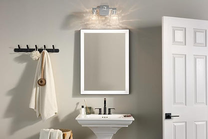 Kichler Marant 14.25" 2-Light Vanity Light with Clear Water Glass in Chrome, for Bathroom, Powder Room, Over a Mirror, (14.25" W x 9.5" H), 55215CHWTR