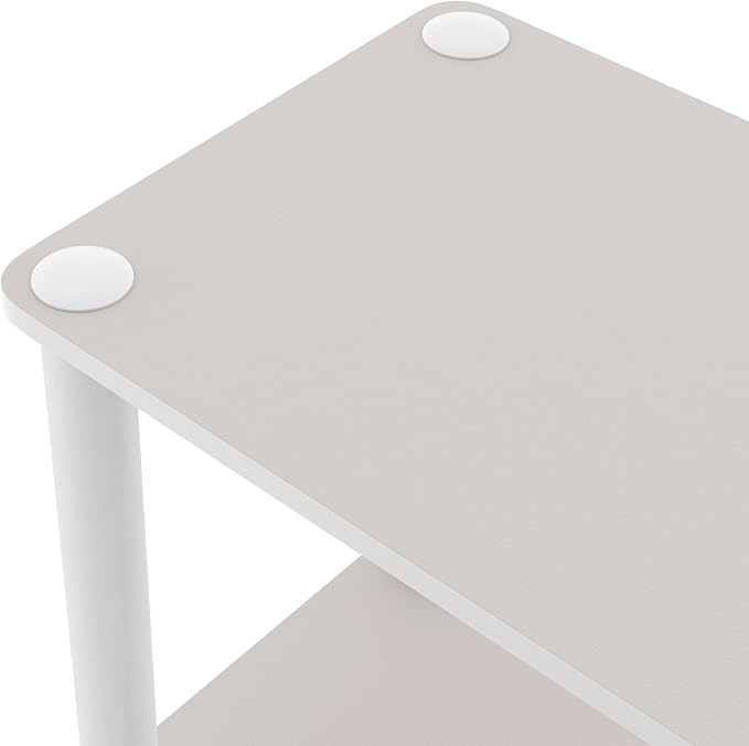 Homes: Inside + Out Apexa Modern 4-Cube Ladder Shelving Units, Collectibles Display Shelves, Easy Assembly Standing Shelf, Home Storage Organizer for Living Room, Bedroom, Office, Taupe Grey