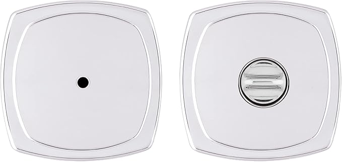 Kwikset Arroyo Knob Interior Privacy Door Knob with Lock, Door Handle For Bathroom and Bedroom, Polished Chrome Keyless Turn Lock Doorknob