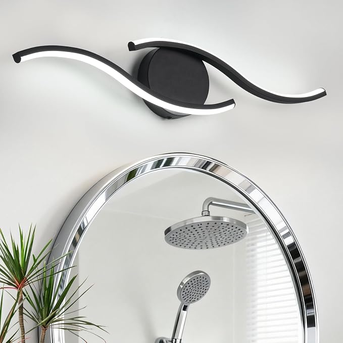 Black Bathroom Light Fixtures Over Mirror, 24 Inch Modern Bathroom Vanity Light Bar 96 LED Beads, 1300LM Brightness 5 Color, Vanity Lighting Fixture for Bathroom, Led Bathroom Sconces, UL & FCC Cert.