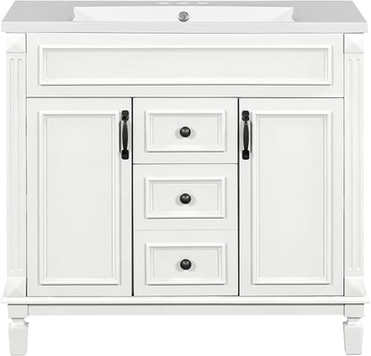 Merax 36" Bathroom Vanity with Sink Combo, Wood Freestanding Storage Cabinet Set W/2 Soft Closing Doors and 2 Drawers