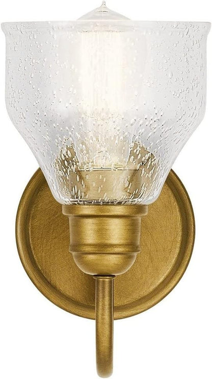 Kichler Avery 9.25" 1 Light Vanity Light with Clear Seeded Glass Brushed Nickel