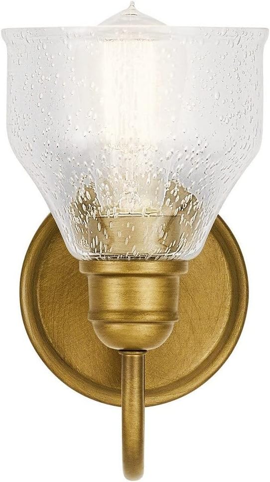 KICHLER Avery 9.25" 1 Light Vanity Light with Clear Seeded Glass Olde Bronze®