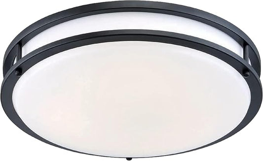 Designers Fountain Flush Mount Ceiling Light, 10 Inch Round LED DC Lighting Fixture Kitchen, Bedroom, Bathroom, and Hallway, Dimmable, 1150 Lumens, 3000K/4000K/5000K, Bronze, EV1410C3C-34