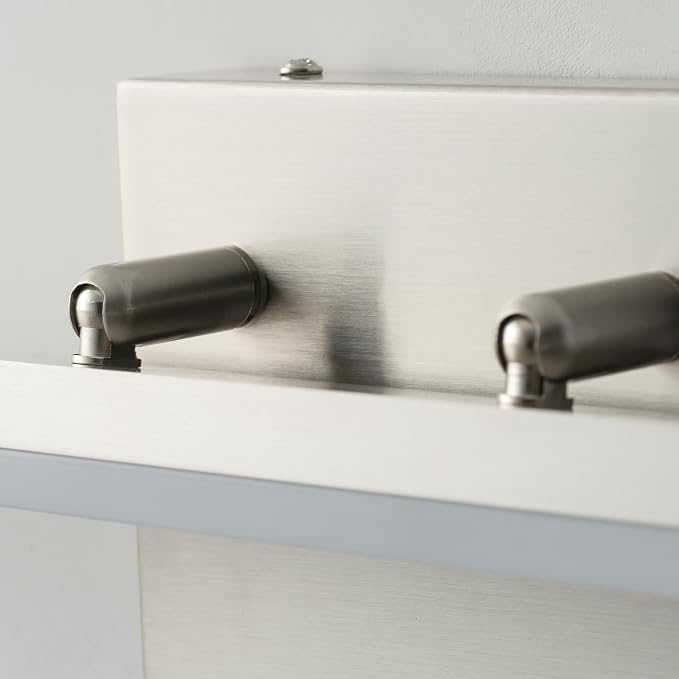 mirrea 32in 5CCT Brushed Nickel LED Vanity Lights for Bathroom Over Mirror | 5 color temperatures,Adjustable light angle,ETL listed,Dimmable,Bathroom lighting fixtures,Eye-friendly,Frosted acrylic shade