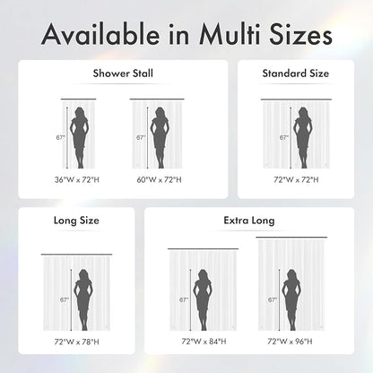 White Shower Curtain Liner with Magnets, 72x78 Plastic Shower Liner PEVA Waterproof Medium Weight Inside Shower Curtains Liner for Bathroom with Rustproof Grommet