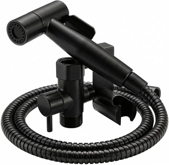Bidet Sprayer for Toilet, Handheld Toilet Bidet Sprayer, Stainless Steel, Adjustable Water Pressure, Muslim Shower, Feminine Wash, Easy Installation (Satin Black)