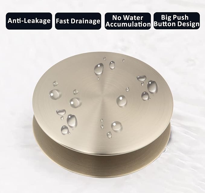 Universal Bathroom Sink Drain Stopper, Fits Most Pop-Up Drains for Vessel Sink Lavatory Vanity, Sink Drain Strainer with Detachable Hair Catcher, Tested by Plumber in US (Brushed Nickel)