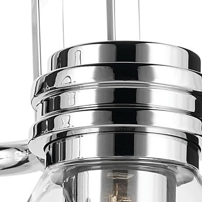 Kichler Farum 34" 4-Light Vanity Light with Clear Glass in Chrome for Single or Double Vanity, Over a Mirror, Powder Room, Bathroom, (34" W x 9.5" H), 55156CHCLR