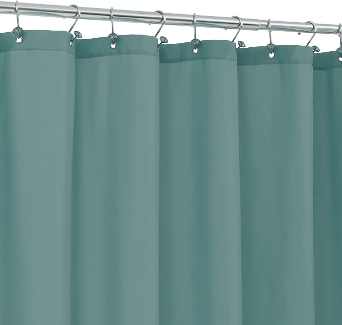ALYVIA SPRING Extra Long Waterproof Fabric Shower Curtain Liner Teal, 72x84 | 3 Magnets, Soft Cloth & Hotel Quality, Machine Washable, Light-Weight, Extra Long Size
