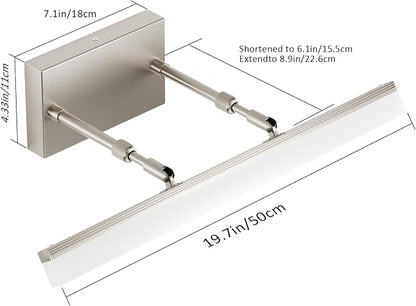Aipsun Brushed Nickel Vanity Light Adjustable 20 inch Modern LED Bathroom Light Fixtures Over Mirror Rotatable Vanity Lighting 5500K