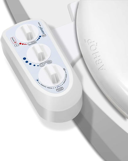 Self Cleaning Hot and Cold Water Bidet - Dual Nozzle (Male & Female) - Non-Electric Mechanical Bidet Toilet Attachment - with Temperature(BHCW01)