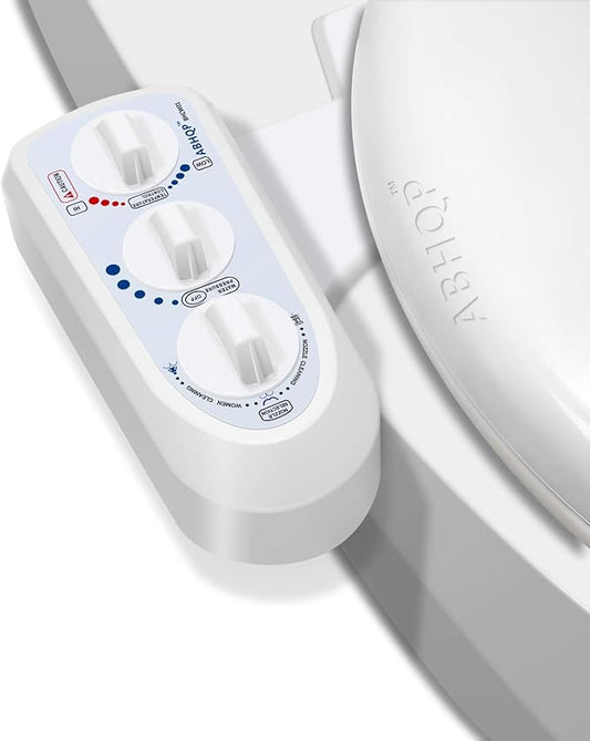 Self Cleaning Hot and Cold Water Bidet - Dual Nozzle (Male & Female) - Non-Electric Mechanical Bidet Toilet Attachment - with Temperature(BHCW01)