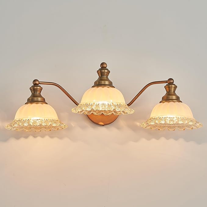 Brass 3 Light Vanity Light Vintage Bathroom Vanity Light Fixture