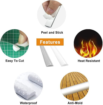 STICKGOO 10-Pack Peel and Stick Trim for Backsplash Tile Edge, 12" Tile Edge Trim Self-Adhesive Liner for Corner Decor in White
