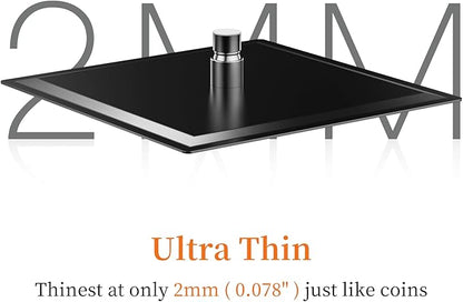 16 Inch Square Rain Shower Head | 304 Stainless Steel, 324 Jets, Ultra Thin High Pressure Bathroom Rainfall Showerhead, Matte Black