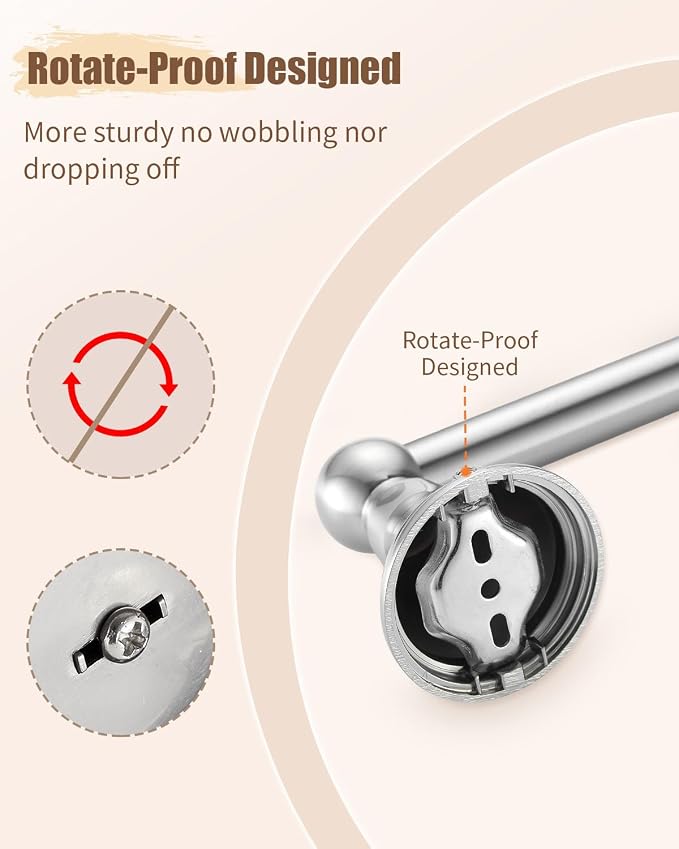 Sagetta Nickel Bathroom Hardware Set, 5-Piece Bath Accessories Set Wall Mount Includes 20 in Towel Bar, 16 in Towel Bar, Towel Ring, TP Holder, Towel Hook Brushed Nickel