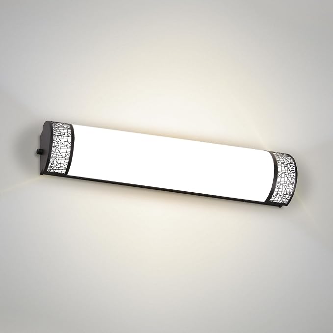 ASD 24 Inch LED Bathroom Vanity Light, 5CCT 2700K-5000K 25W, Dimmable Bathroom Light Fixtures, Modern Vanity Lights for Bathroom Lighting Fixtures Over Mirror, Wall Light Bar, Black, ETL