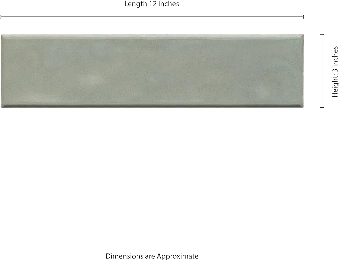 MSI Renzo Jade 3x12 Inch Glossy Ceramic Subway Tile for Bathroom, Kitchen Backsplash, Accent Wall, Shower