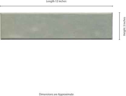 MSI Renzo Jade 3x12 Inch Glossy Ceramic Subway Tile for Bathroom, Kitchen Backsplash, Accent Wall, Shower