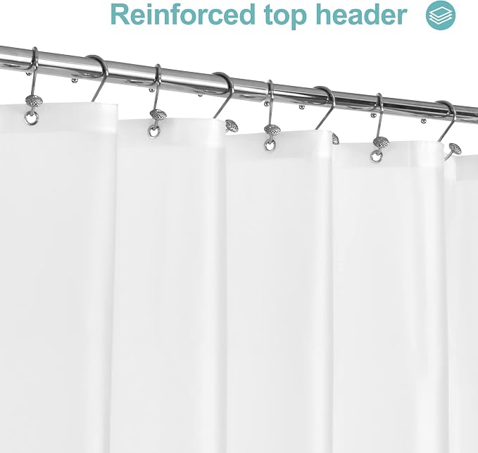 Mrs Awesome 72 x 75 Inches Long Shower Curtain Liner Frosted | 3 Bottom Magnets,12 Rustproof Grommets,Water Proof Lightweight PEVA,72W x 75H for Bathroom Long Size