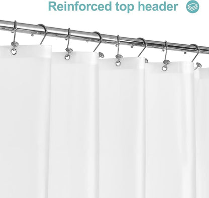 Mrs Awesome 72x108 Extra Long Shower Curtain Liner with Magnets, Frost | 3 Bottom Magnets,12 Rustproof Grommets,Water Proof Lightweight PEVA,72W x 108H Super Long Shower Liner for Bathroom