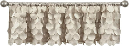 Lush Decor Gigi Valance Curtain Single 70" W x 14" L Wheat - Neutral Valances for Windows - Vintage Kitchen Curtains - Glam Decor - Bathroom Valance