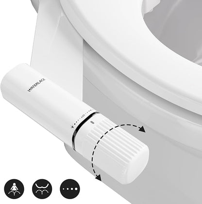 Bidet Attachment for Toilet - Dual Retractable Nozzles Bidet(Hygienic Rear & Feminine Wash) with Adjustable Water Pressure, Ultra Slim Non-Electric Bidet, Easy Installation (Black)