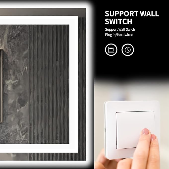 LOAAO 96"X36" LED Bathroom Mirror with Lights, UL Listed | Anti-Fog, Dimmable, 3 Color Temperature, Backlit + Front Lit, Memory Function, Tempered Glass