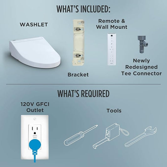 TOTO® WASHLET® C5 Electronic Bidet Toilet Seat with PREMIST and EWATER+ Wand Cleaning, Round, Cotton White - SW3083#01