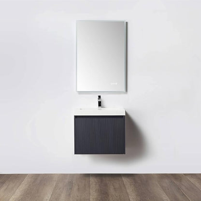 Blossom 24 Inch Bathroom Vanity with Sink | All Wood Wall Mounted Floating Bathroom Vanity Cabinet | Soft-Close Drawer | Modern Minimalist Style Vanities (24" w/Acrylic Sink, Night Blue)