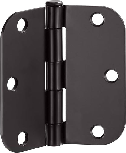 Design House 12-Pack 3.5-Inch x 3.5-Inch Interior Door Hinges with 5/8-Inch Radius, Matte Black, Heavy Duty Steel Construction, Left- or Right-Handed – Design House, 189761