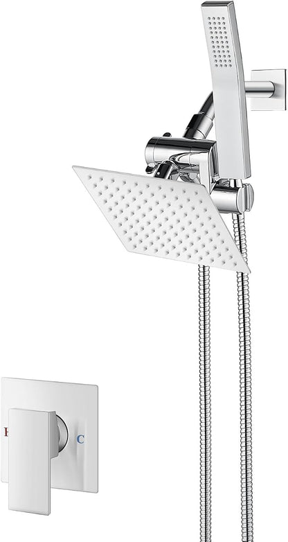 Aolemi Shower Faucet Set System with Handheld 6 Inch Head Oil Rubbed Bronze | Shower Valve and Trim Kit,6 Inch Head and Handle Set,Handheld Spray,Bathroom Renovation or Remodeling