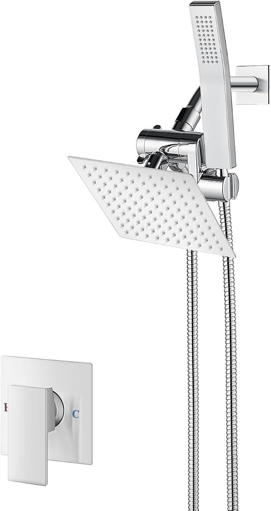 Aolemi Shower Faucet Set System with Handheld 6 Inch Head Oil Rubbed Bronze | Shower Valve and Trim Kit,6 Inch Head and Handle Set,Handheld Spray,Bathroom Renovation or Remodeling