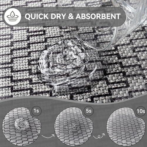 YDKGL Half Circle Bath Mat, Non Slip Thin Bathroom Rugs, Grey 20x31