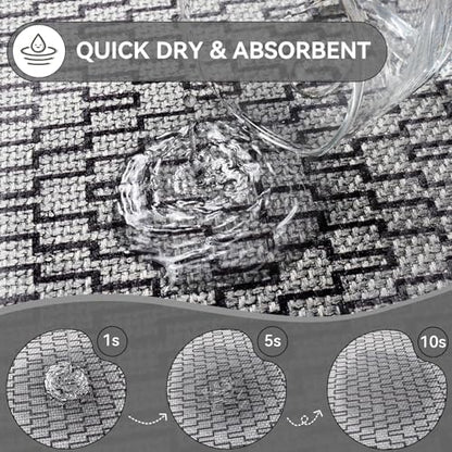 YDKGL Half Circle Bath Mat, Non Slip Thin Bathroom Rugs, Grey 20x31