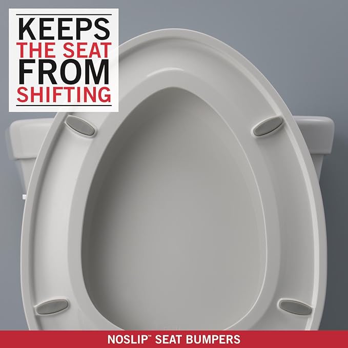 DELTA FAUCET 800903-WH Morgan Round Front Standard Close Toilet Seat with Non-slip Seat Bumpers, White