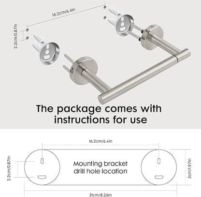 Brushed Nickel Toilet Paper Holder Set, Stainless Steel Towel Ring, Double Post Pivoting Toilet Paper Holder and Hand Towel Holder Set for Bathroom, Bathroom Hardware Accessories Set