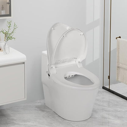 CCV Elongated Bidet Toilet Seat, Smart Heated Toilet Seat, Electric Bidet with Warm Water & Dryer, Feminine Wash, Self-Clean Stainless Steel Nozzle, Adjustable Water Pressure, Night Light