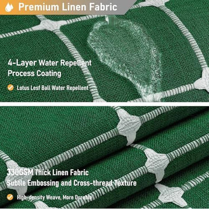 BTTN 60x72 Boho Farmhouse Linen Heavy Duty Shower Curtain, Emerald Green