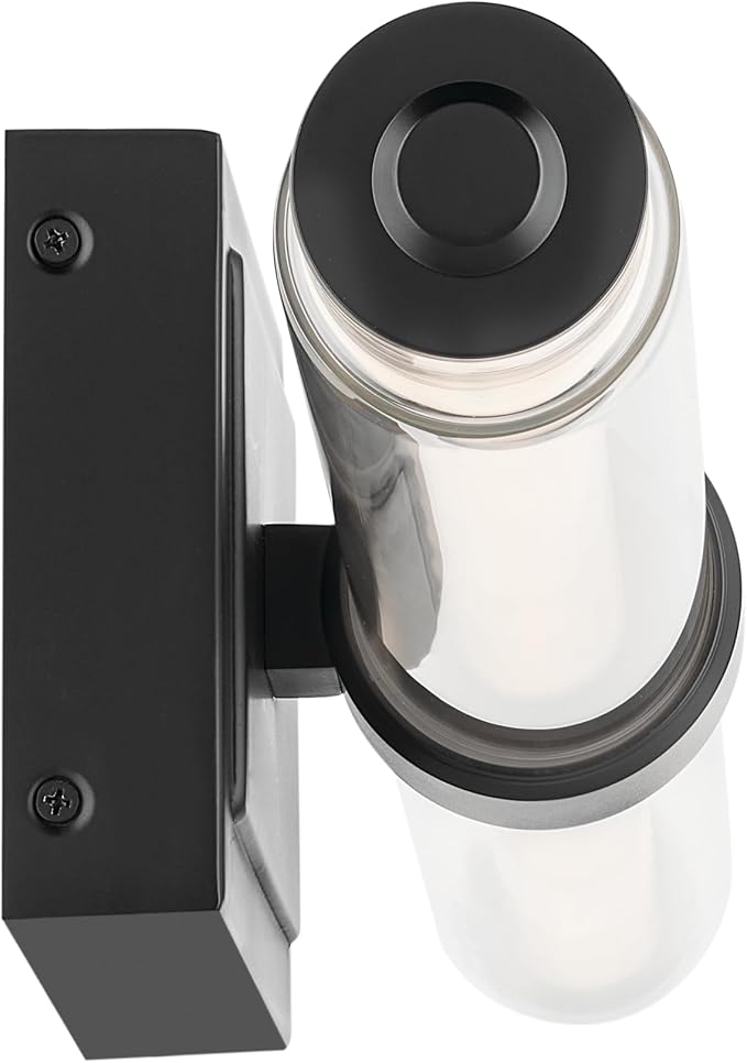 Kichler Laurene LED Bath Bar Light, Black | Linear vanity light with clear glass for mirrors and vanities (31" x 5" x 4.75"), 55239BKLED