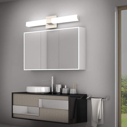 LED Vanity Light 24.2" Frosted White Acrylic Brushed Nickel for Bathroom Vanity Lighting Fixtures Cool White 6000K