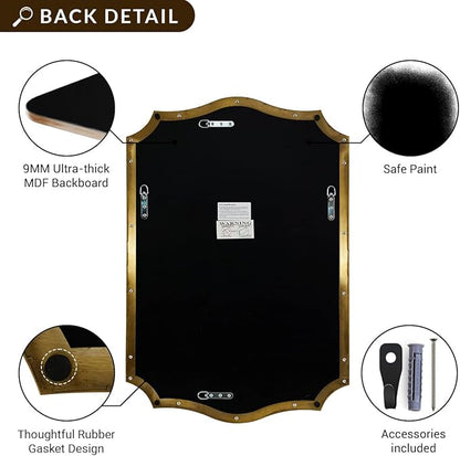 ANDY STAR Gold Vanity Mirror, 22x30 Inch Brushed Gold Mirror for Bathroom, Unique Rectangle Mirror in Rust-Proof Stainless Steel 1" Frame, Ideal for Bathroom, Powder Room, Mantel
