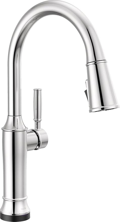Delta Faucet Renaldi Touchless Kitchen Faucet with Touch Technology, Chrome Kitchen Sink Faucet, Delta ProClean Kitchen Faucet, Pull Down Kitchen Faucet, Lumicoat Chrome 9184TL-PR-DST